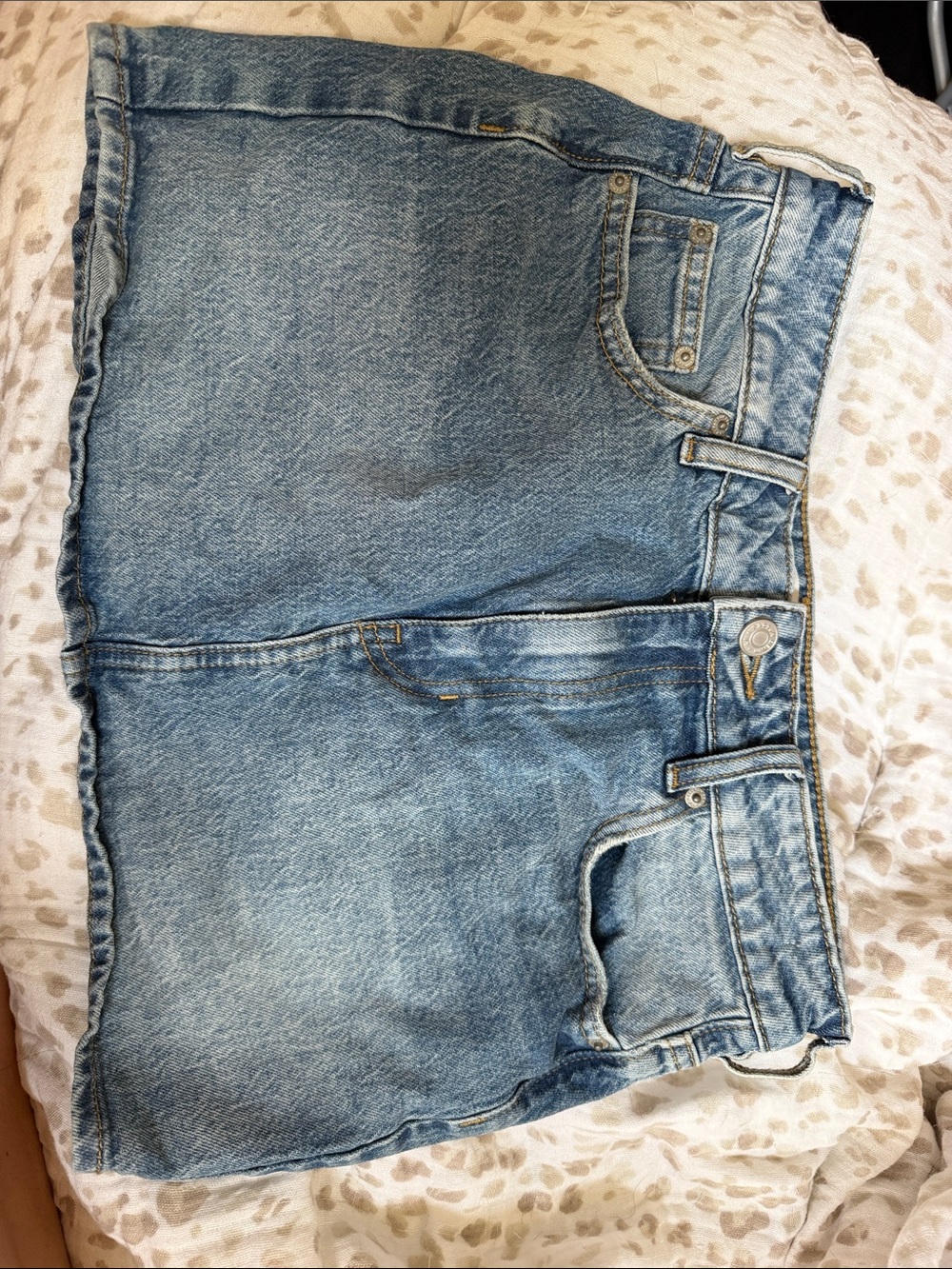 PacSun Washed Blue Denim Mini Skirt